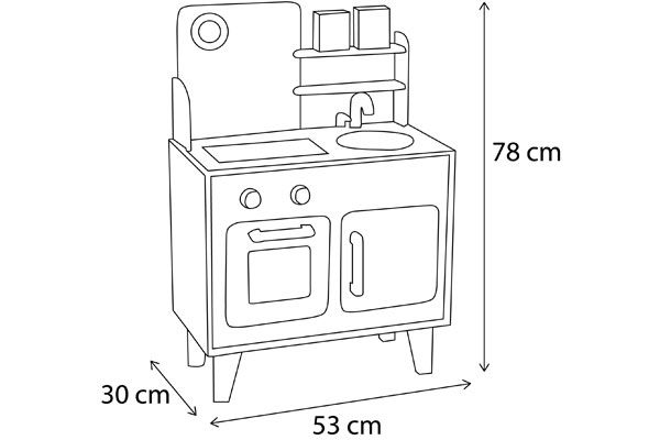 Afmeting van de kinderkeuken.