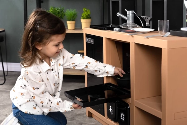 De ovendeur kan open en dicht