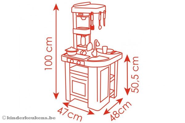 Afmetingen van de Studio Bubble kinderkeuken.