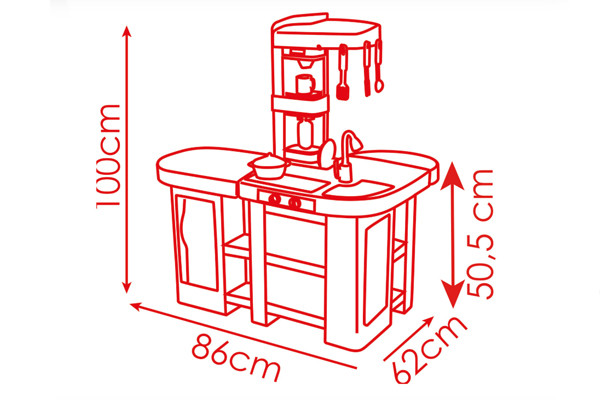 De afmetingen van de studio.
