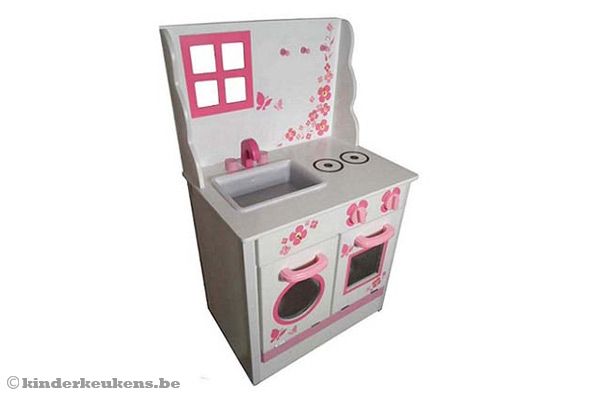 Fornuis wit met roze.