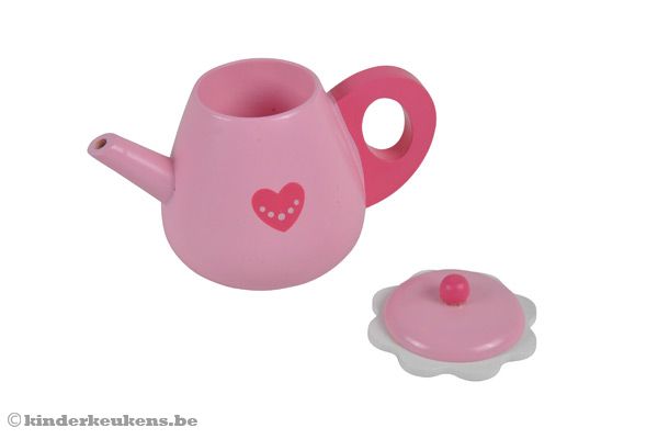 Roze theepot van Woodtoys.